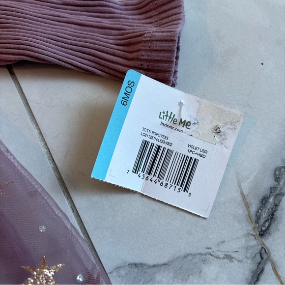 Little Me Violet Dress with Gold Accents - Picture 2 of 3